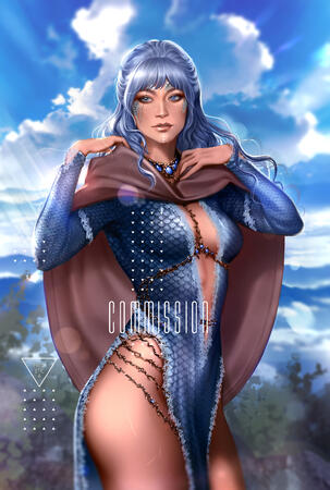 1 character, half body, complex bg
